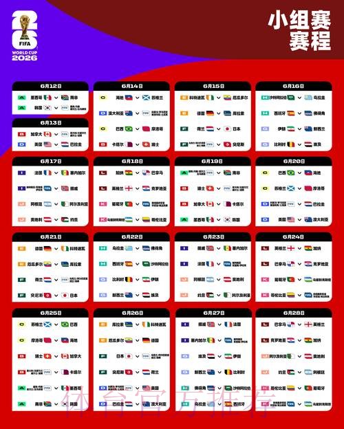 2026世界杯每日赛程高清版比赛时间表怎么查